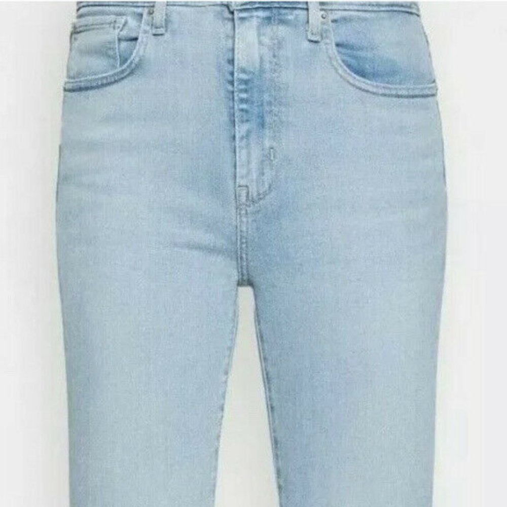 Levi's 721 Jeans 30 High Rise Waist Skinny Distressed Light Wash Denim Raw Hem - Picture 6 of 11